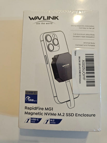WAVLINK Magnetic M.2 2230 NVMe SSD Enclosure, 10Gbps USB C 3.2 Gen2 to NVMe Adap