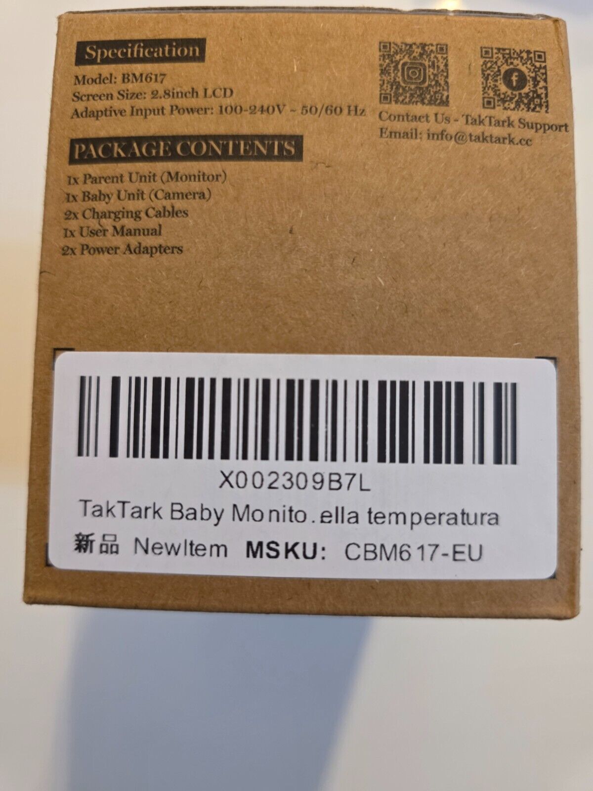 Babyphone mit Kamera 2,8 Zoll 720p IPS, Ohne WLAN, 1000ft Reichweite