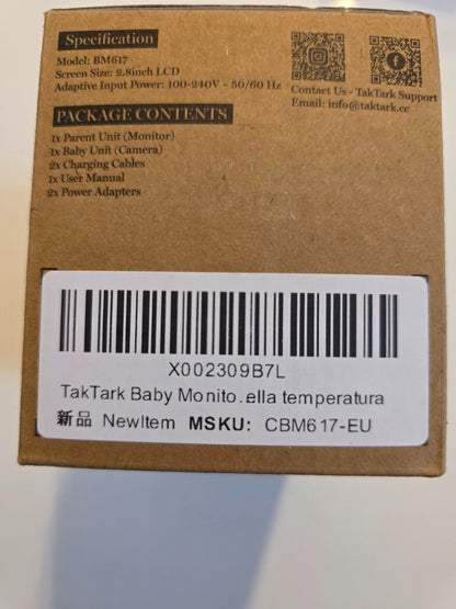 Babyphone mit Kamera 2,8 Zoll 720p IPS, Ohne WLAN, 1000ft Reichweite