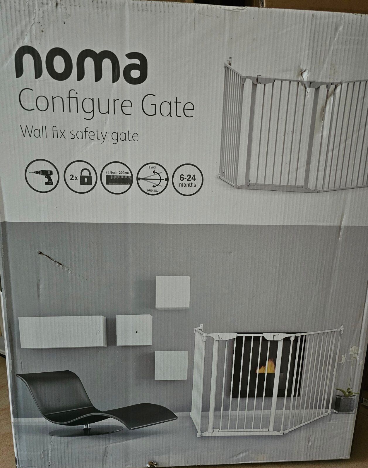 noma 31026 3 Panel Konfigurationsgitter, inklusiv Wandmontage, 84-321 cm, weiß