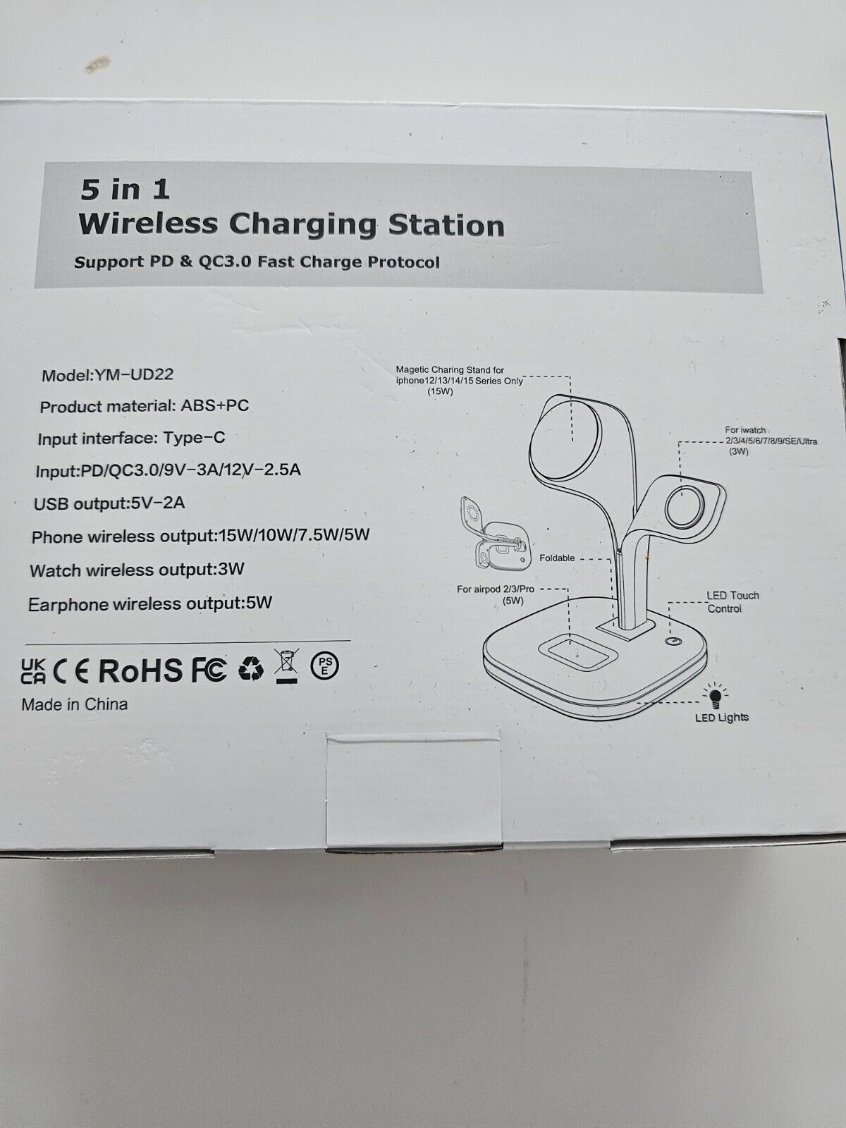 Magsafe Kabelloses Ladegerät, 5-in-1 Ladestation für Magsafe, Kompatibel mit Mag