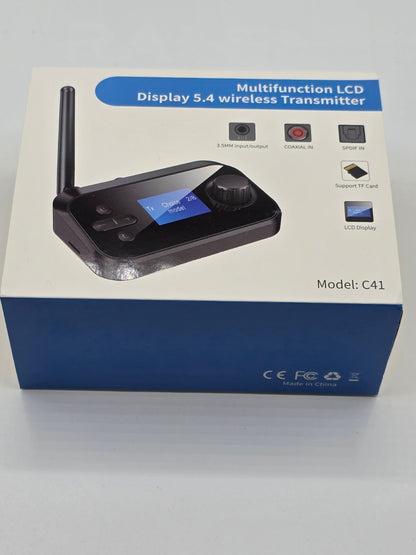 C41 Bluetooth 5.0 Audio Sender Empfänger Optisch Koaxial AUX Cinch Schwarz