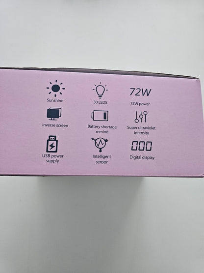 UV-Licht für Nägel, 72W Wiederaufladbare UV-Nagellampe, Schnelle Nägel Trockner