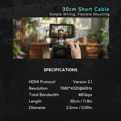 8K HDMI Kabel 2.5mm Ultradünn HDMI A auf D 48Gbps 8K@60Hz HDR
