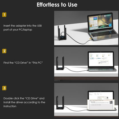 AX5400 WiFi 6E USB WLAN Stick Tri-Band Schwarz Windows 10/11