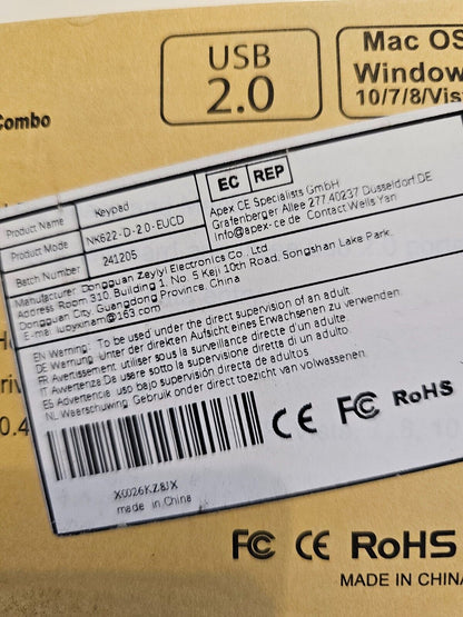 Ziffernblock mit USB A/USB C, Multifunktionstasten Nummernblock mit 3 zusätzlich