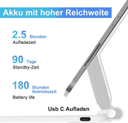 Magic Tastatur iPad A16 11" 2025/10.9" 2022 QWERTZ Touchpad Weiß