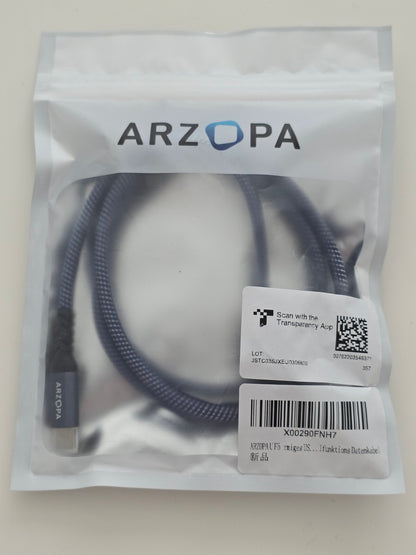 USB-C Kabel 100W PD 10Gbps 90° U-Design 1m Nylon iPhone 16/S24
