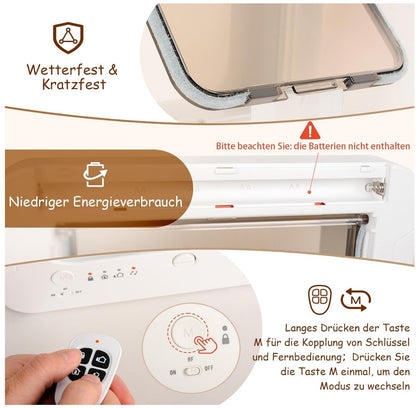 Smart Katzenklappe mit Chiperkennung RFID 3 Schlüssel L Weiß