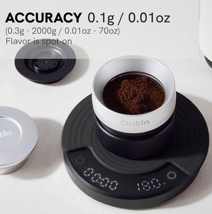 Kaffeewaage 2kg/0,1g Timer Espresso Pour-Over mit Schutztasche