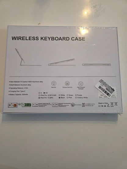 iPad Pro 13" M4 Hülle mit Tastatur - Schwarzes QWERTZ-Design mit Trackpad