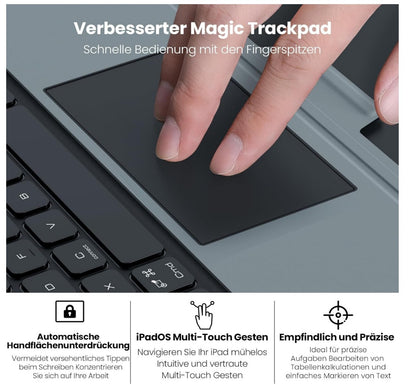 Für iPad Pro 13 Zoll (M4, 2024) Hülle mit Tastatur Trackpad 7-Farben