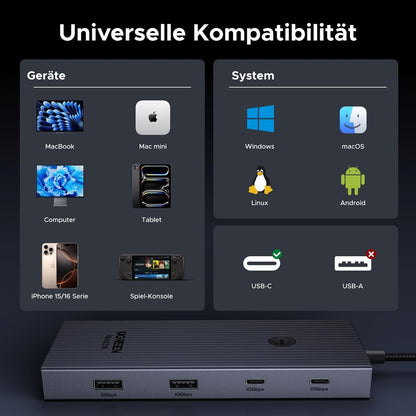 Revodok Pro 9-in-1 USB-C Hub 10Gbps 4K@60Hz HDMI Ethernet PD 100W SD/TF