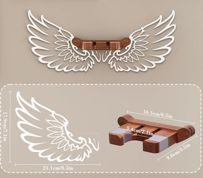 Gitarren Wandhalterung LED Engelsflügel Holz Acryl USB