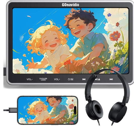 10,5 Zoll DVD Player Auto mit HDMI Eingang, Wandladegerät, Kopfhörer, Auto DVD-P