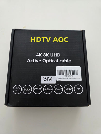 8K HDMI 2.1 Glasfaserkabel 3m Stahlpanzerung 48Gbps 8K@60Hz 4K@120Hz