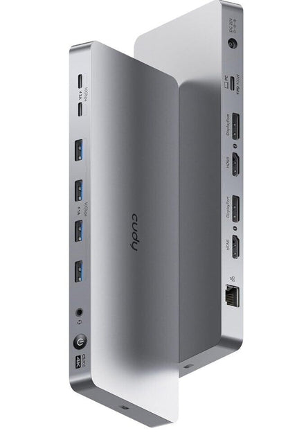 Cudy DisplayLink Dual 4K Universal USB C Dockingstation, 10 Gbit/s USB C, 100 Wa