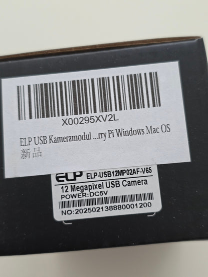 USB Kamera 12MP 4K 3000P 15fps Autofokus 65° Raspberry Pi