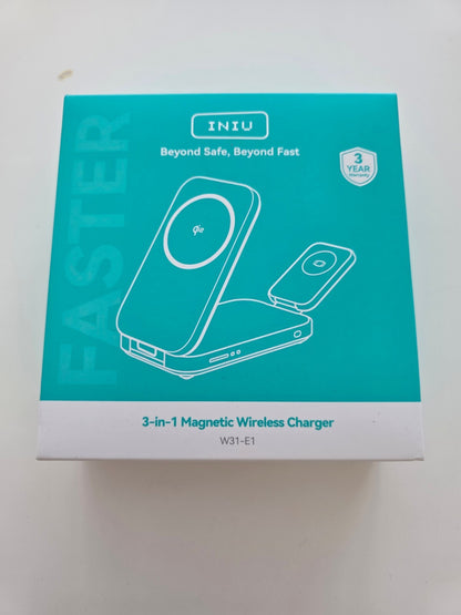 3-in-1 Induktive Ladestation 15W Qi2 MagSafe Flieder iPhone Apple Watch AirPod