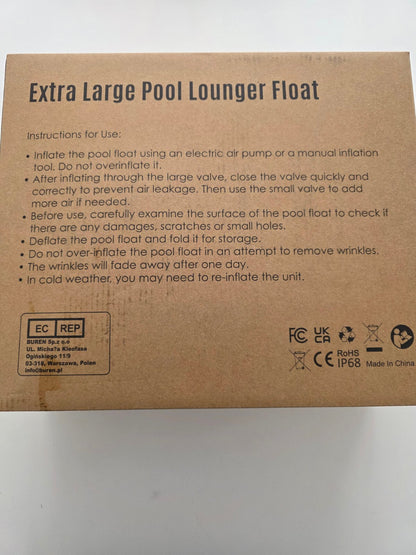 Aufblasbarer Pool-Sessel 2 Personen mit Getränkehalter Blau