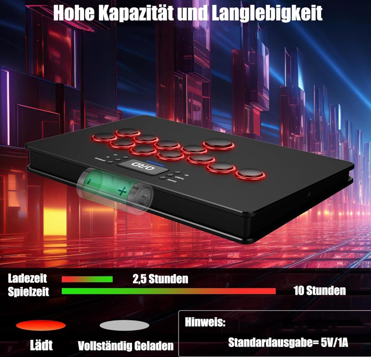 QRD S3 Kabellos Arcade Stick für Nintendo Switch PS4 PS3 Xbox 360 PC Mac Android