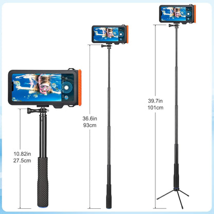 Wasserdichter Selfie-Stick mit Handyhülle für Unterwasseraufnahmen
