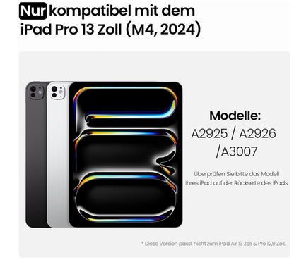 Für iPad Pro 13 Zoll (M4, 2024) Hülle mit Tastatur Trackpad 7-Farben