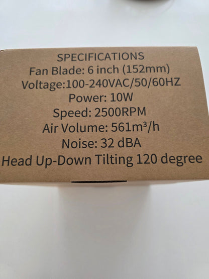 Grow Ventilator mit Clip 10-Stufen Oszillierend für Growzelt