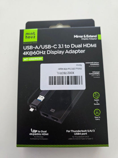 USB C Dual HDMI Adapter 4K@60Hz für MacBook M1-M4