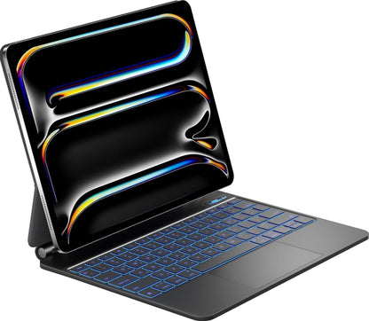 iPad Pro 13" M4 Hülle mit Tastatur - Schwarzes QWERTZ-Design mit Trackpad