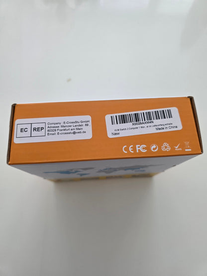 8K HDMI KVM Switch 2 PC 1 Monitor USB3.0 Fernbedienung Neu