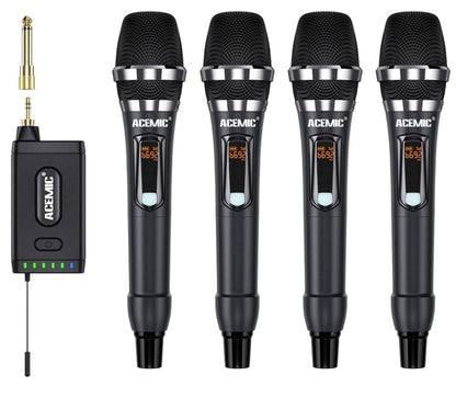 UHF Drahtlosmikrofonsystem 4 Kanal Schnurlosmikrofon mit 4 dynamischen Handmikro