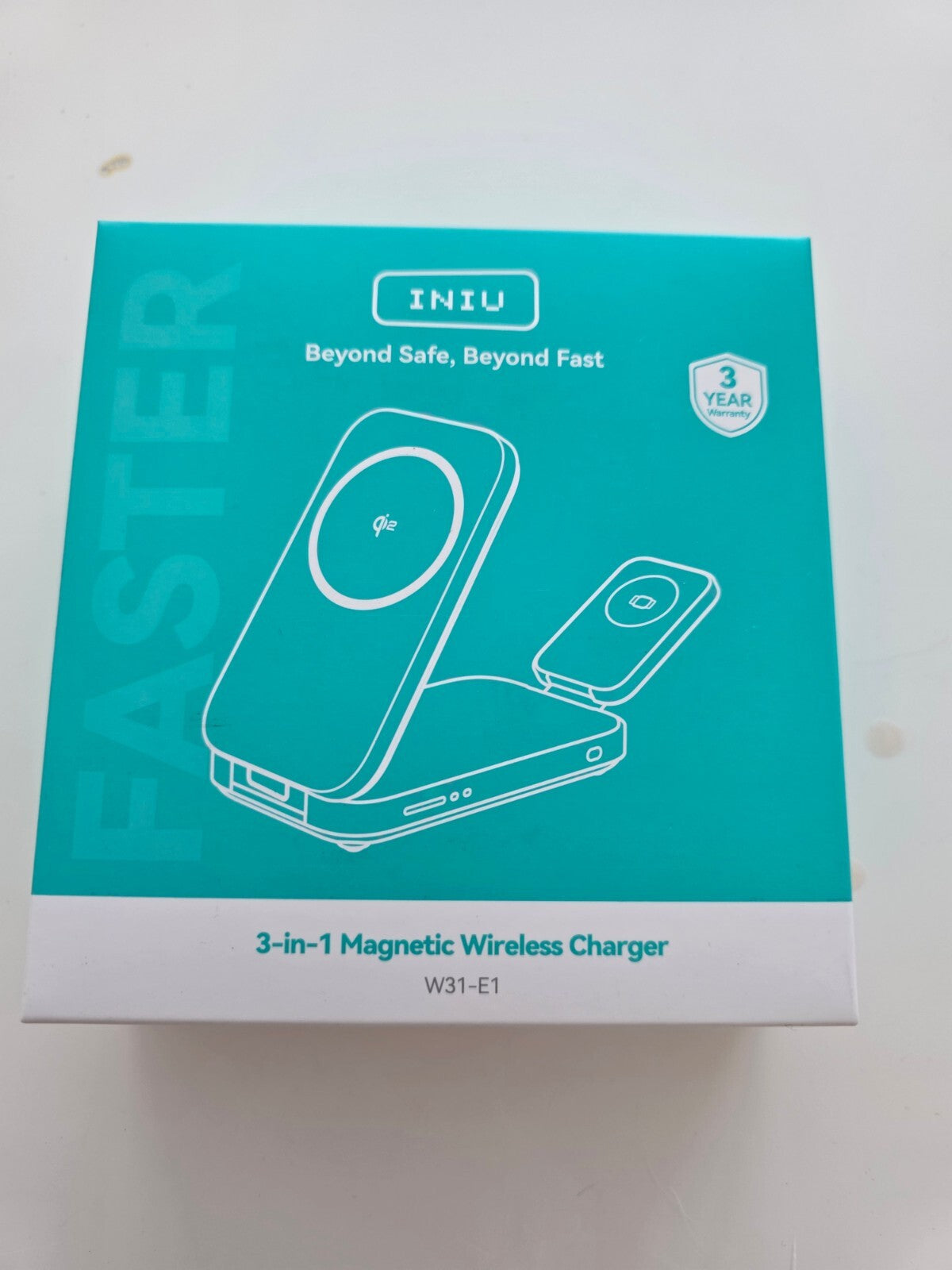 3-in-1 Induktive Ladestation 15W Qi2 MagSafe Mintgrün iPhone Apple Watch AirPod