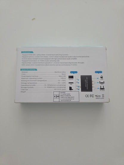 HDMI ARC Audio Extractor DAC 192kHz 5.1 Kanal SPDIF RCA 3.5mm