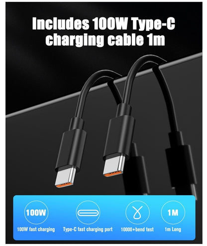 100W USB C+A GaN Ladegerät 2-Port MacBook iPhone Galaxy Grau
