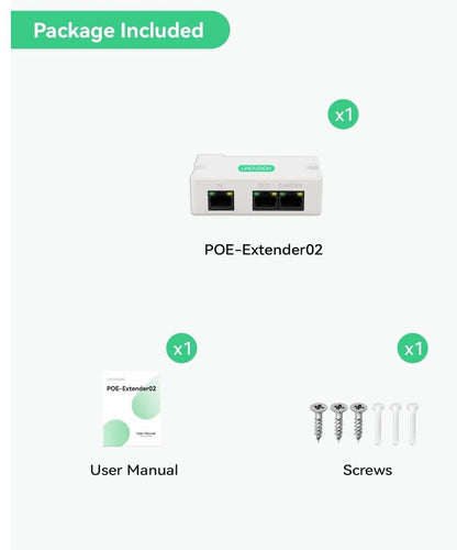 2-Port POE Extender, 300m Reichweite, Cat5/6 Splitter
