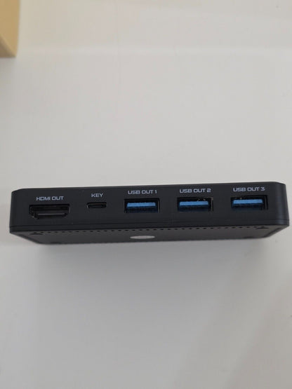 8K @ 60 Hz - 4K@120 Hz KVM Switch 2 Port HDMI USB 3.0 Schwarz + Verbindungskabel