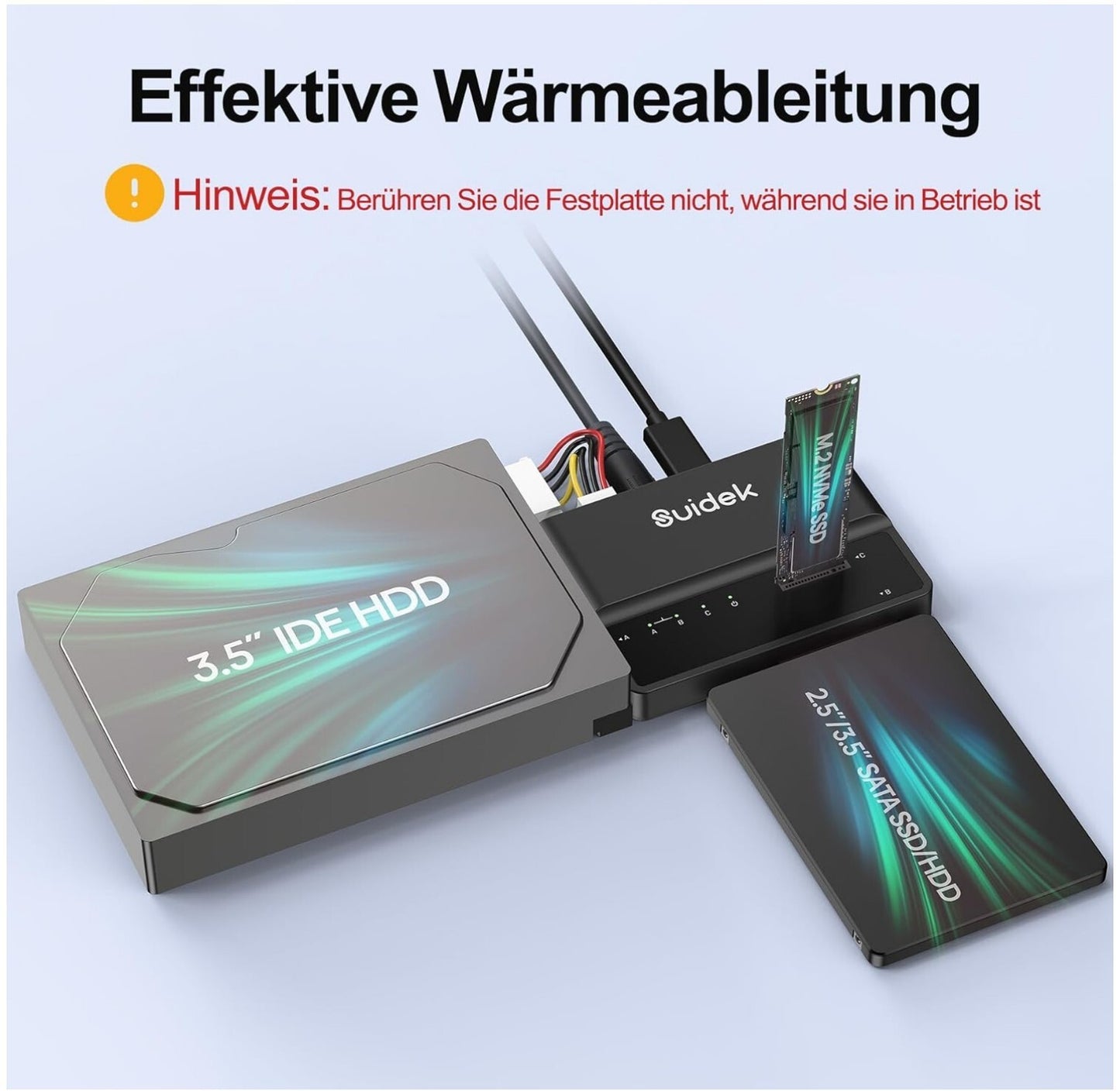 NVMe M.2 zu SATA/IDE Adapter USB 10Gbps SSD Gehäuse