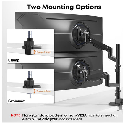 17-57" Monitor Halterung 2 Monitore 20kg VESA 75/100mm