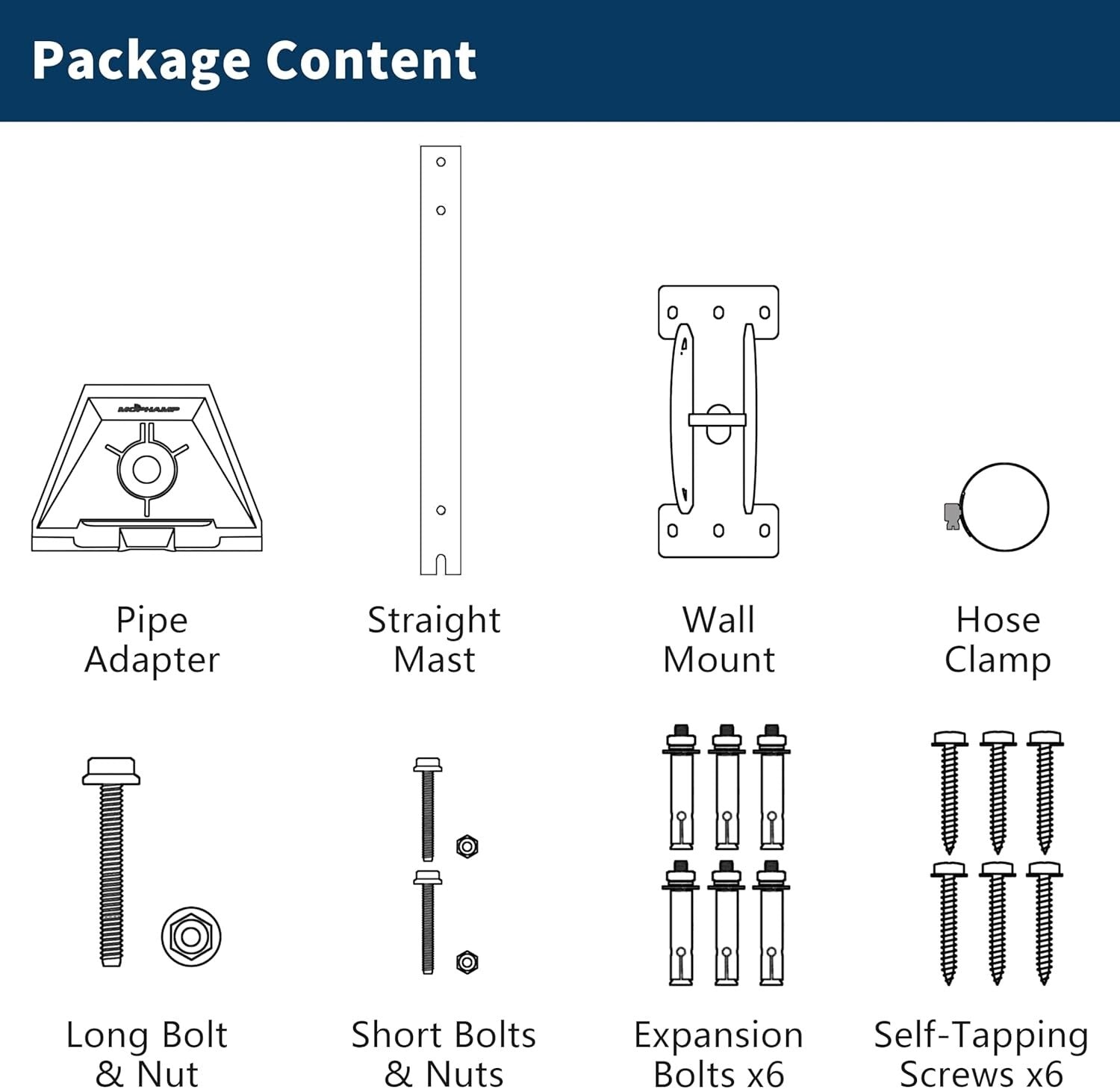 Starlink Gen 3 Dachmontage-Kit 180° Verstellbar 20° Mastadapter