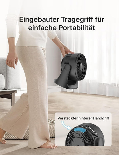 18cm Tischventilator 3 Stufen 100° Neigung Leise Schwarz