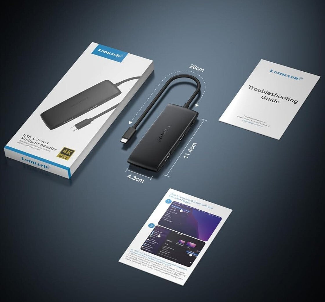 USB-C Hub 8in2 für MacBook M4/M3/M2/M1, 4K HDMI, Thunderbolt 3, SD/TF