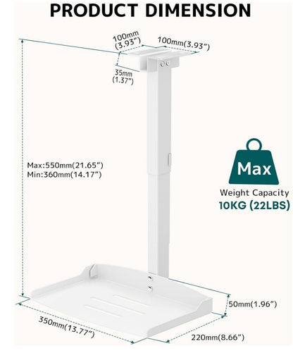 Universal Projektor-Halterung Decke/Wand, höhenverstellbar, weiß