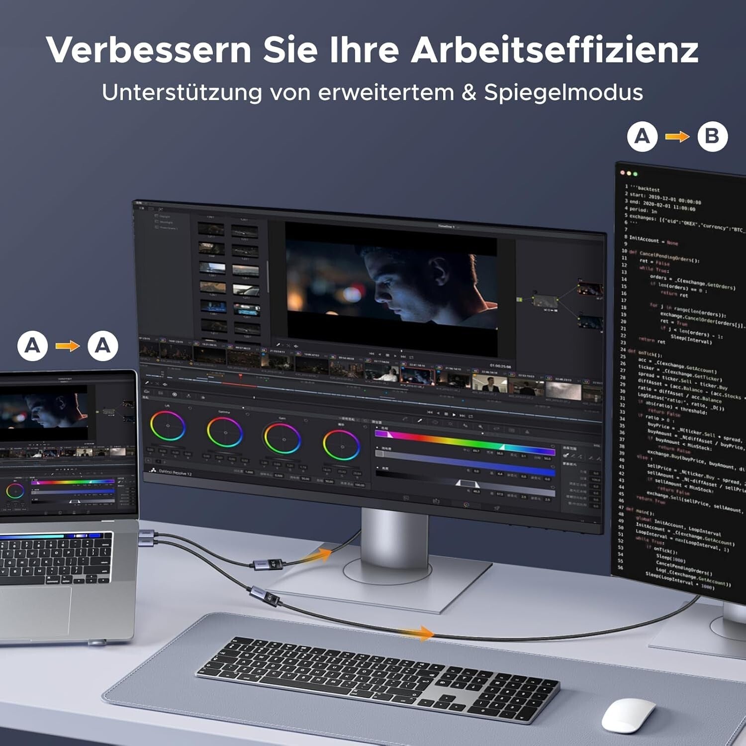 4K DisplayPort zu HDMI Adapter 2 Stück 4K@30Hz