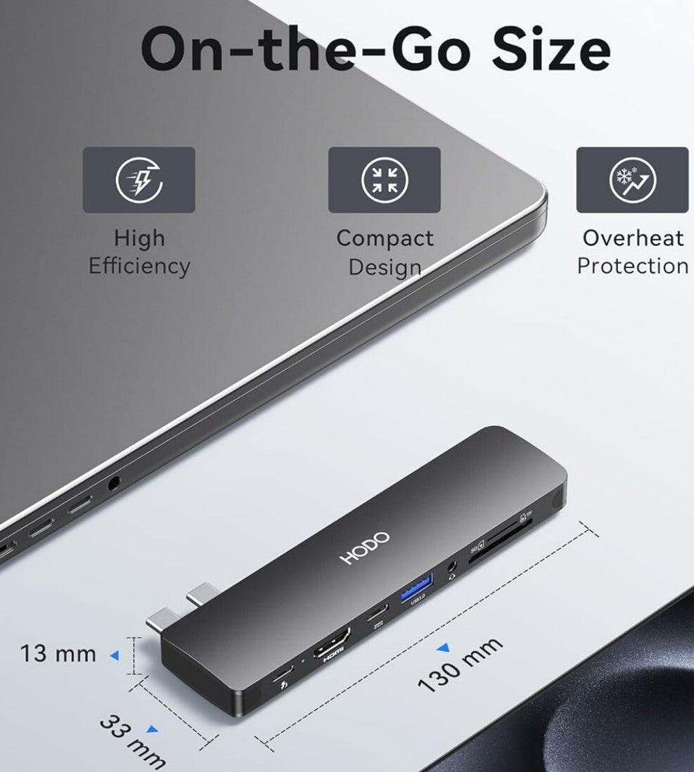 USB-C Hub 8in2 für MacBook M4/M3/M2/M1, 4K HDMI, Thunderbolt 3, SD/TF