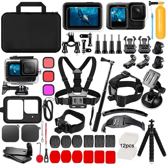 GoPro Hero 13 Zubehör Set Wasserdicht 70m Fahrradhalterung