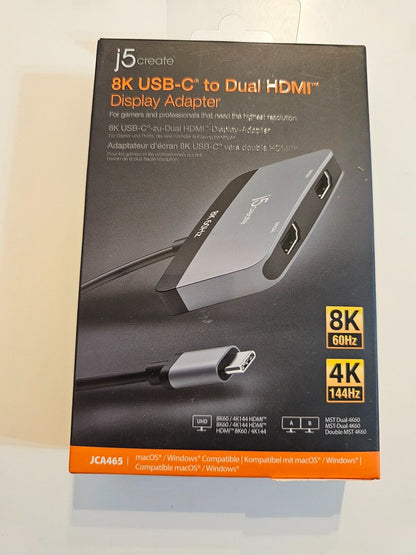 8K USB Typ C zu Dual HDMI Display Adapter - Einzel 8K60/4K144 oder Dual 4K60 - U