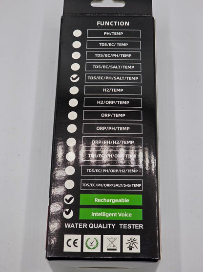 5-in-1 pH TDS EC Salzgehalt Temperatur Wassertester mit Stimme
