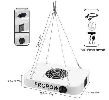 LED Grow Light, 31x21CM 65Watt LED Vollspektrum Grow Lampe Dimmbarer