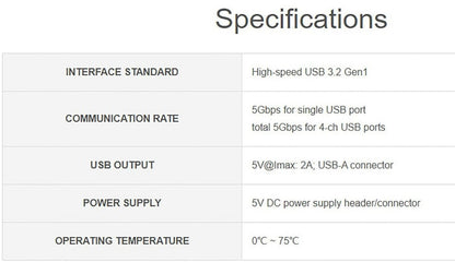 PCIe zu 4-Ch USB3.2 Gen1 Board – Erweitern Sie Ihren Raspberry Pi 5!